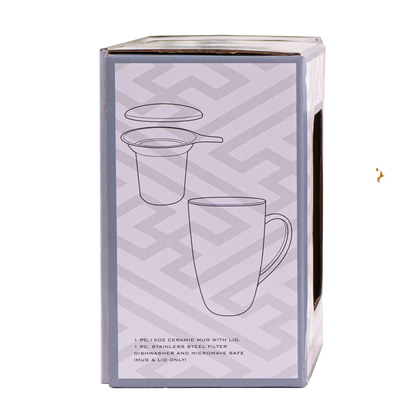 Bamboo Design 15oz Tea Mugs with Lid and Infuser