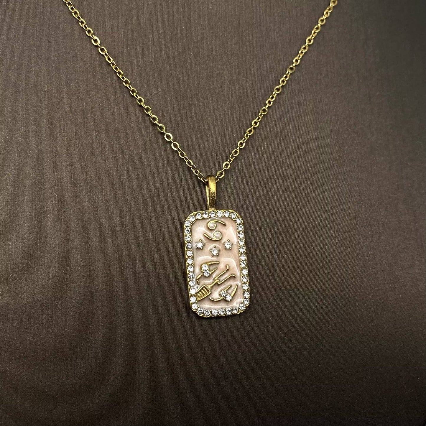 Zodiac 12 Constellations 18K Golden S.Steel Necklace - FGS