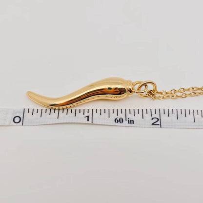 Enamel Pepper 18K Gold Plated Stainless Steel Necklace -FGS