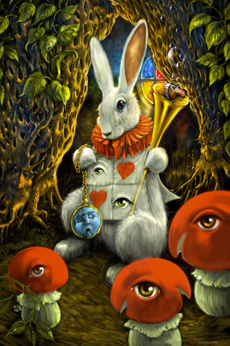 Heady Art Print Mini Tapestry White Rabbit