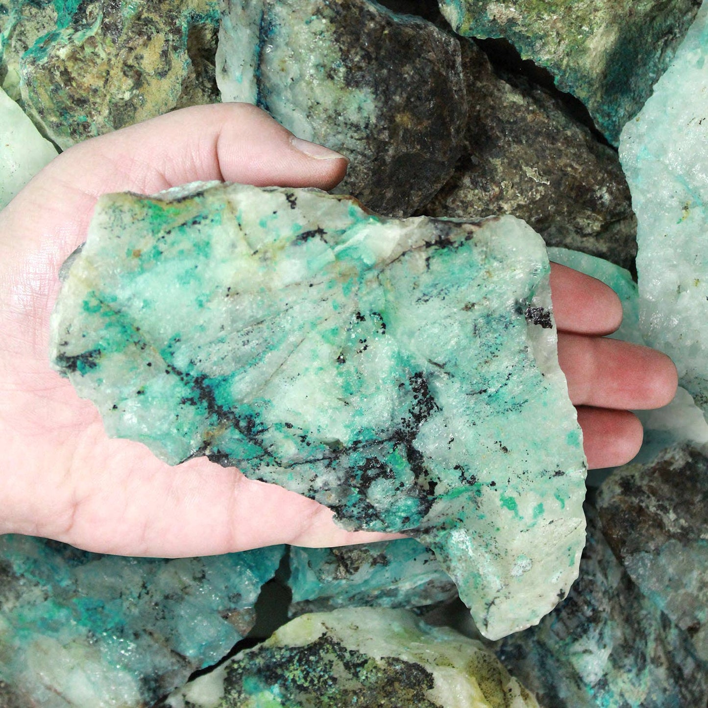 Rough Chrysocolla with Quartz - Peru