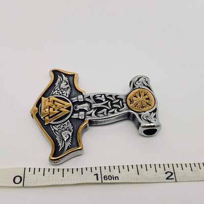 Valknut Hammer Viking Stainless Steel Pendant - MJ/MMP