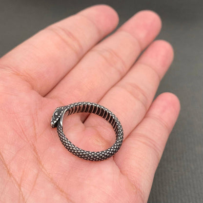 Ouroboros Unisex Stainless Steel Snake Ring - MJ/MR