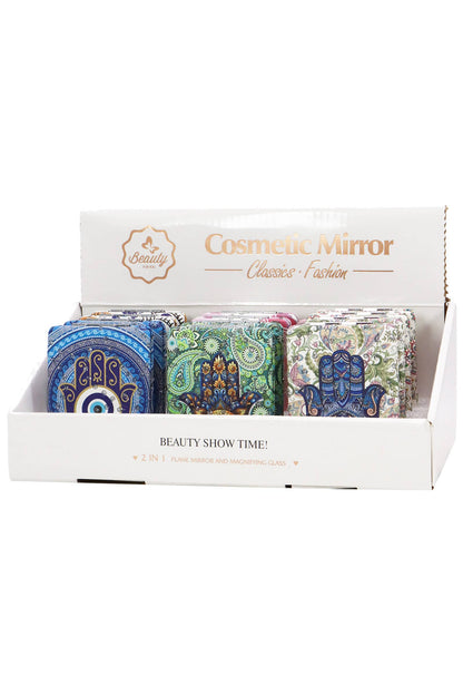 Hamsa Hand Glitter Compact Mirror - 12 Pc