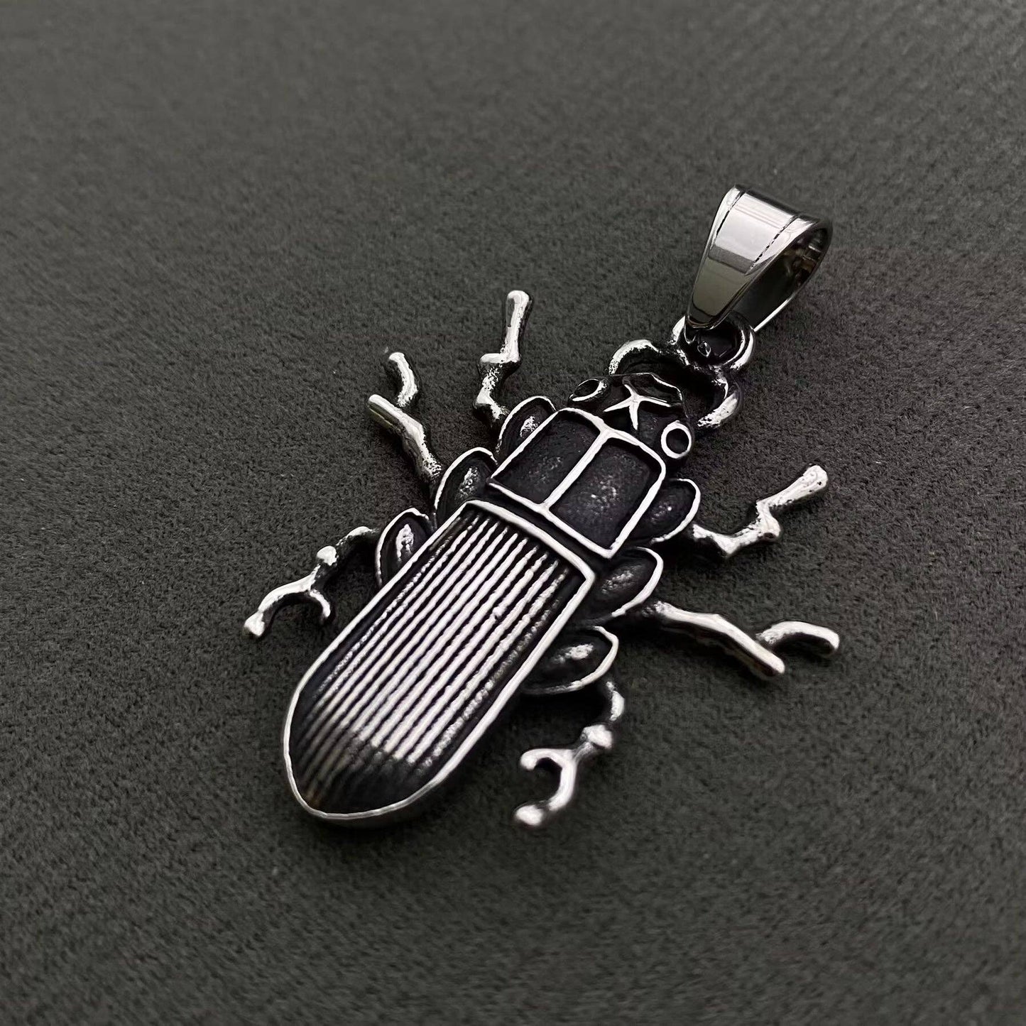 Stainless Steel Beetle Pendant