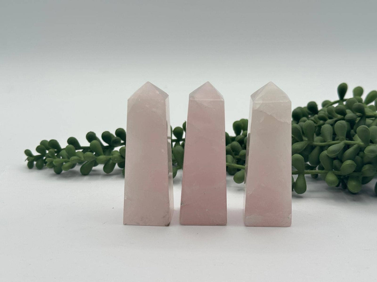 Rose Quartz Gemstone Tower Obelisk 4 Faceted 7.5CM Aprox