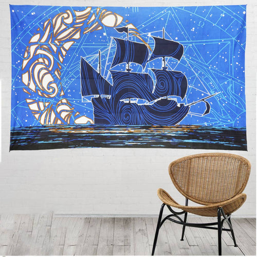 3D Glow in the Dark Tapestry Moon Ship Tapestries Wholesale