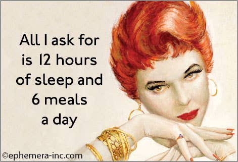 Magnet-All I ask for is 12 hours of sleep and 6 meals..