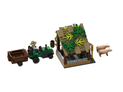 Pig Farm and Tractor Building Brick Kit (202 pcs)