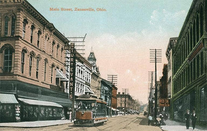 Postcard OH-473 Main Street, Zanesville