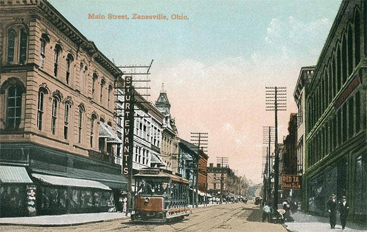 Postcard OH-473 Main Street, Zanesville