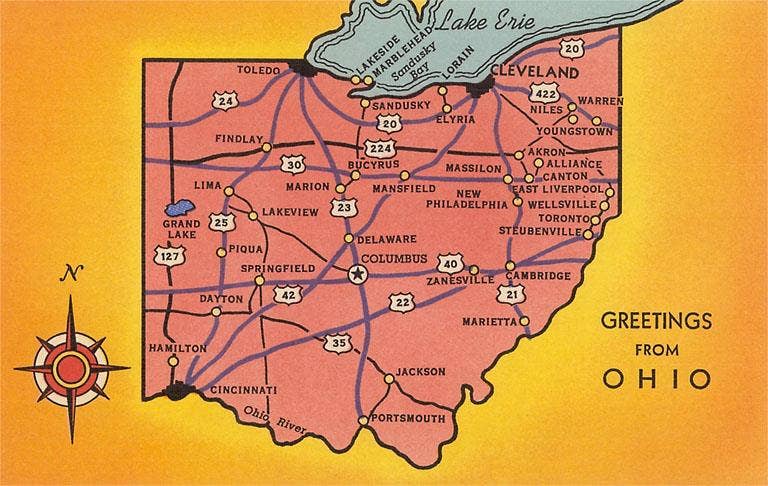 Postcard OH-518 Greetings from Ohio