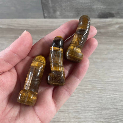 Tiger Eye Crystal Phallic Figurine - Penis – Carved Gemstone Statue