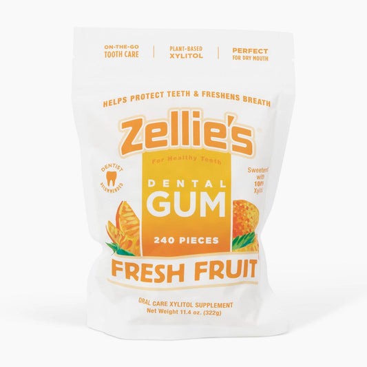 Zellie's Xylitol Dental Gum - Fresh Fruit Gum 240ct Pouch