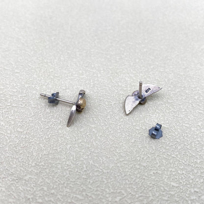S925 Sterling Silver Winged Skull Gothic Stud Earrings - GT