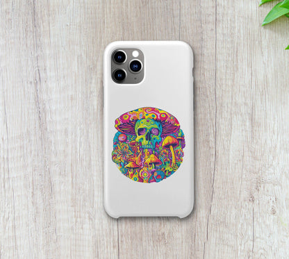 Bright Colorful Trippy Mushroom Skull Sticker