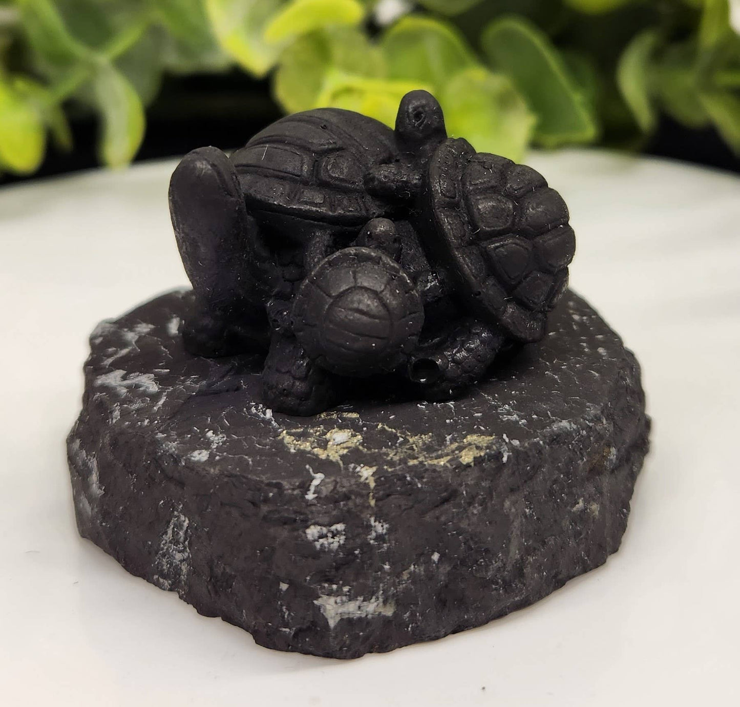 Shungite Figurine Turtle Family (1.75"x1.5") EMF Protection