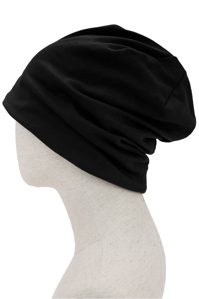 Dark Neutrals Fleece Lined Slouchy Baggie Beanie