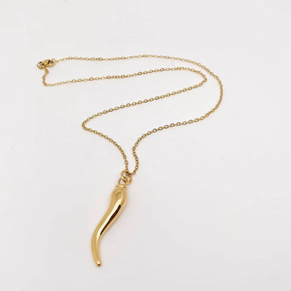 Enamel Pepper 18K Gold Plated Stainless Steel Necklace -FGS