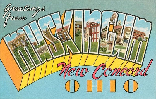 Postcard OH-448 Greetings from Muskingum