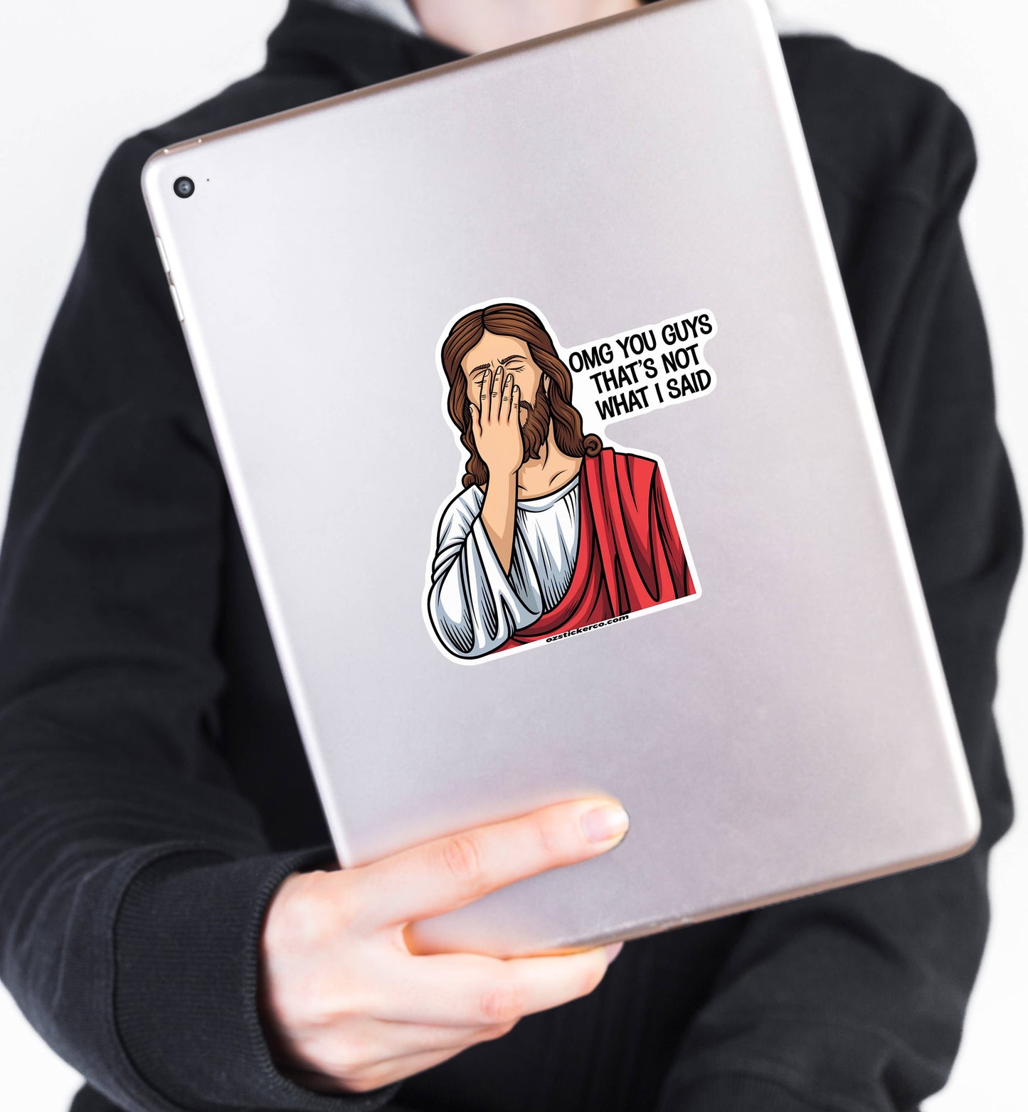 Facepalm Jesus Sticker – Hilariously Holy Meme Decal