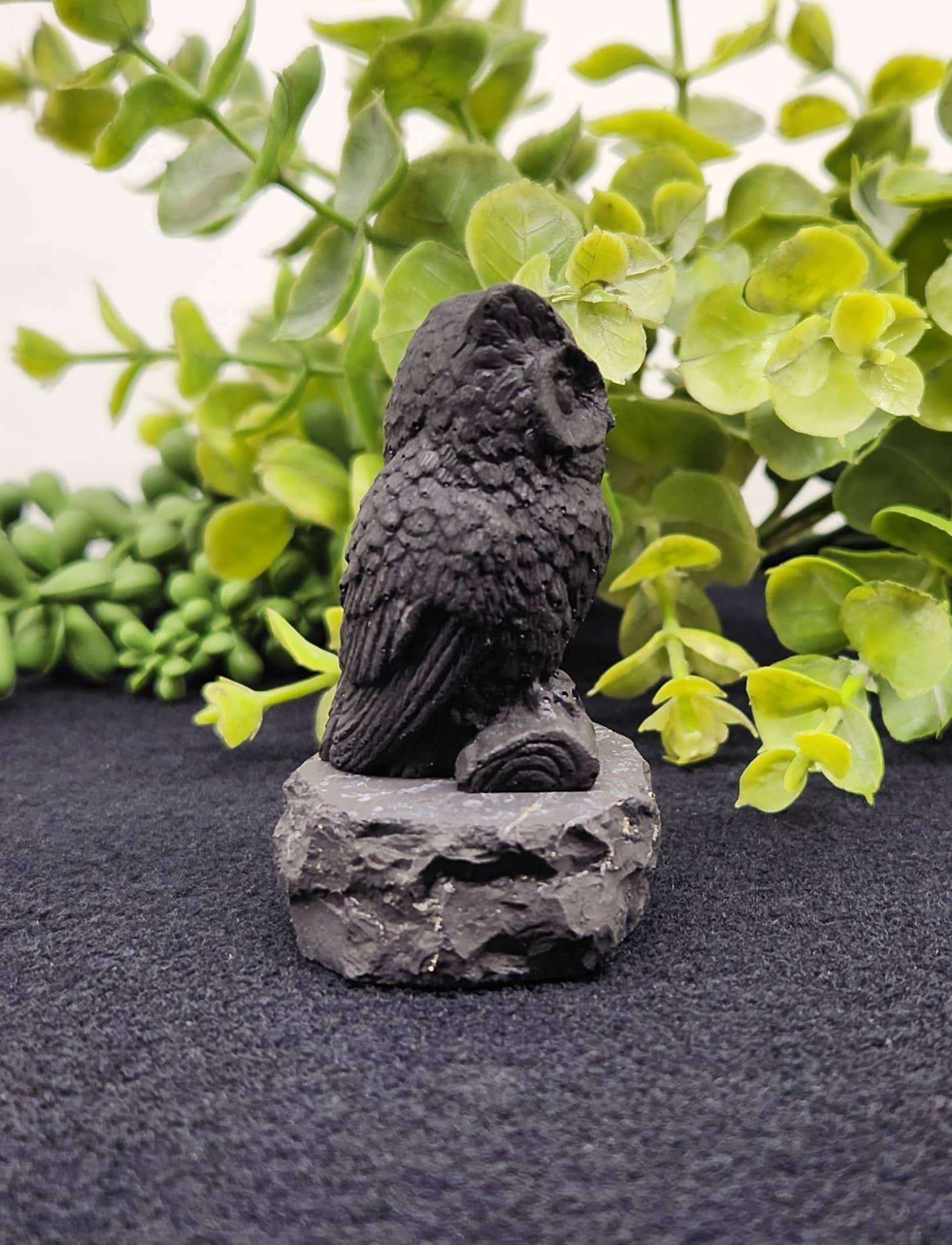 Shungite Figurine Owl Facing Front (2.25x1.75x2.25")