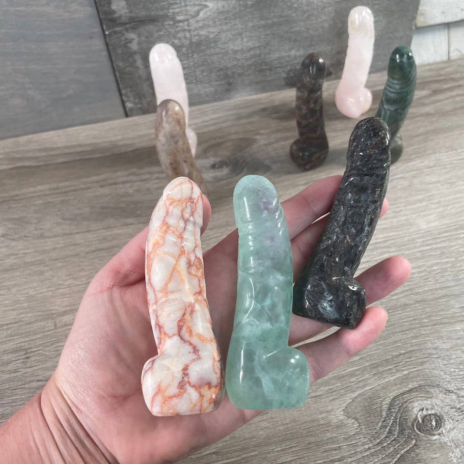 Crystal Phallic Figurine - Penis – Medium Carved Gemstone Statue