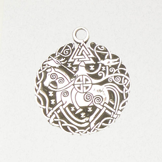 Norse Pewter Pendant Necklace – Valknut Knot
