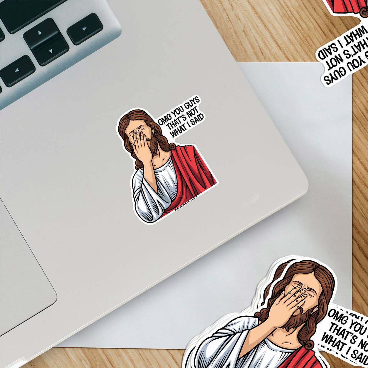 Facepalm Jesus Sticker – Hilariously Holy Meme Decal