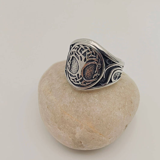 Viking Tree of Life Titanium Steel Ring