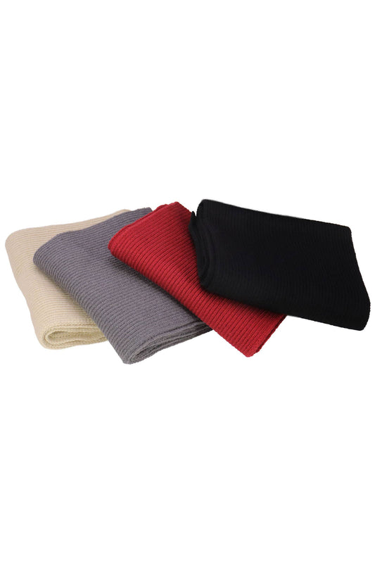 Solid Wide Rib Knitted Wrap Scarf - 57 Inch