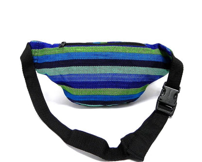 Woven Striped Guatemalan 3 Zipper Fanny Pack