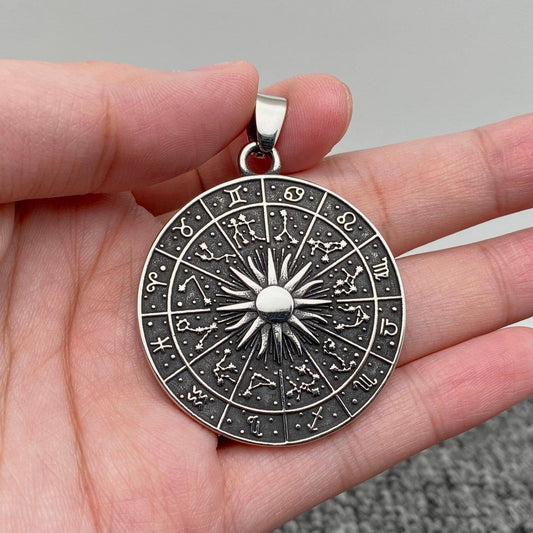 Zodiac Compass Stainless Steel Charm Pendant - MJ/MNP