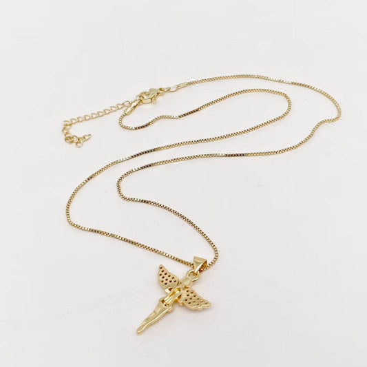 Golden Angel Cham Pendant Necklace