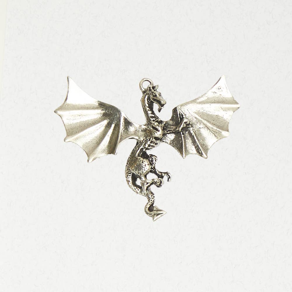 Celtic Pewter Pendant Necklace - Celtic Dragon