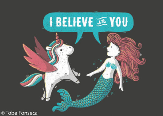 Magnet-I believe in you (unicorn vs. mermaid)