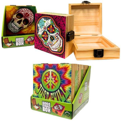 SmokeZilla Products - Just Chill - 4.5"x4.5" Wood Storage Box With Metal Hinge