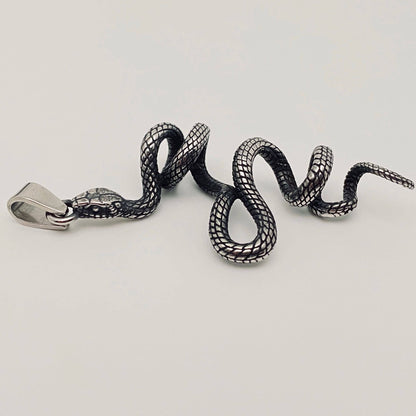 Retro Snake-shaped Stainless Steel Pendants  - MJ/MNP