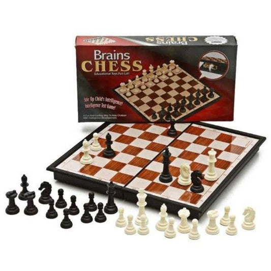 Brains Chess - Magnetic Travel Chess 9"x9" - #8508 -Foldable