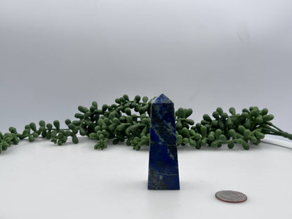 Lapis Lazuli Gemstone Tower Obelisk 4 Faceted 7.5CM Aprox