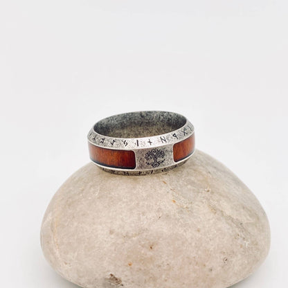 Tree of Life Rune Stainless Steel Men's Ring - MJ/MR