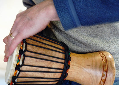 African Djembe Hand Drum Instrument 12" Tall w/ Goat Hide