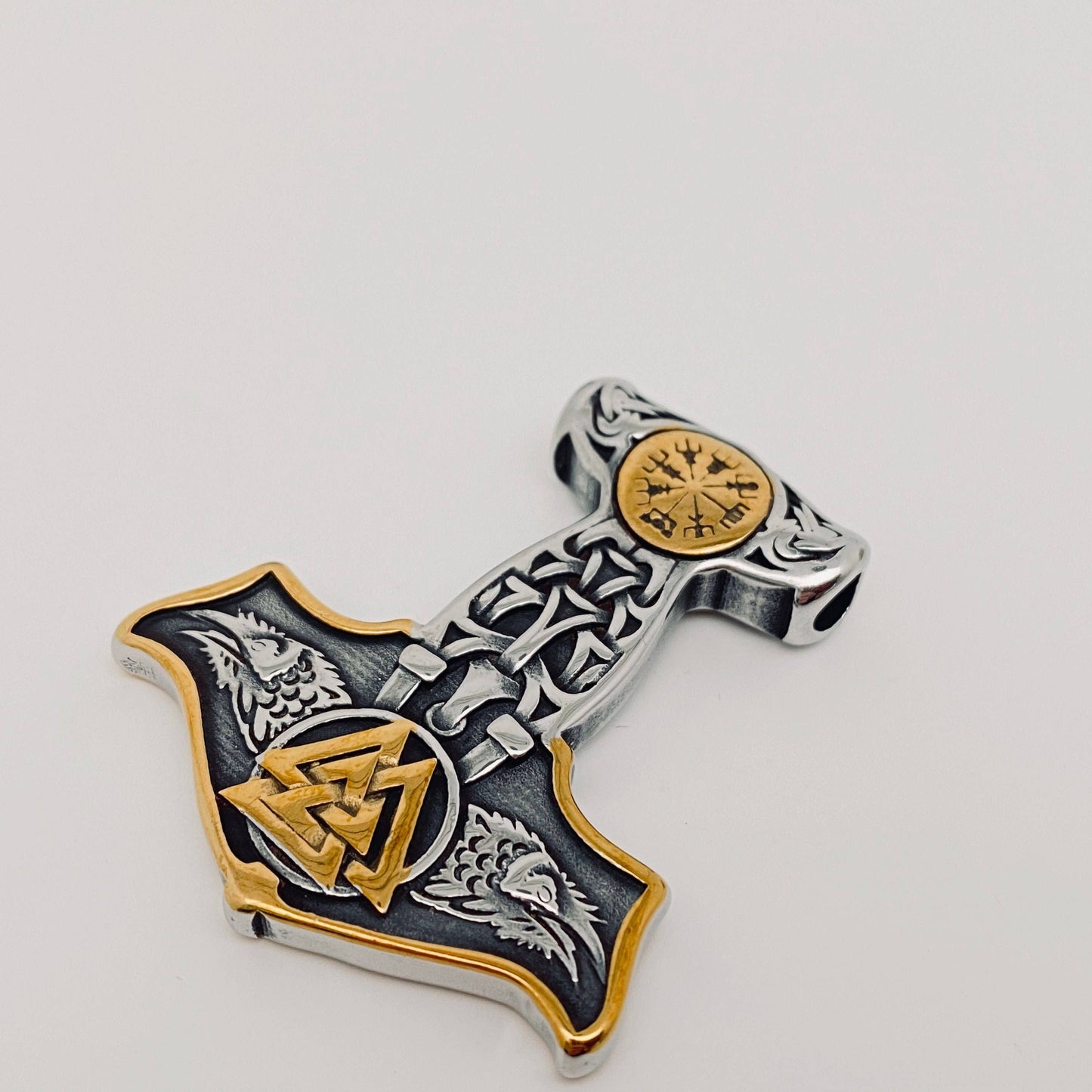 Valknut Hammer Viking Stainless Steel Pendant - MJ/MMP