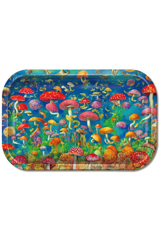 Metal Tray with 3D Magnetic Lid Cover - Mushroom Beach