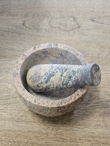Stone Unpolished Natural Mortar and Pestle