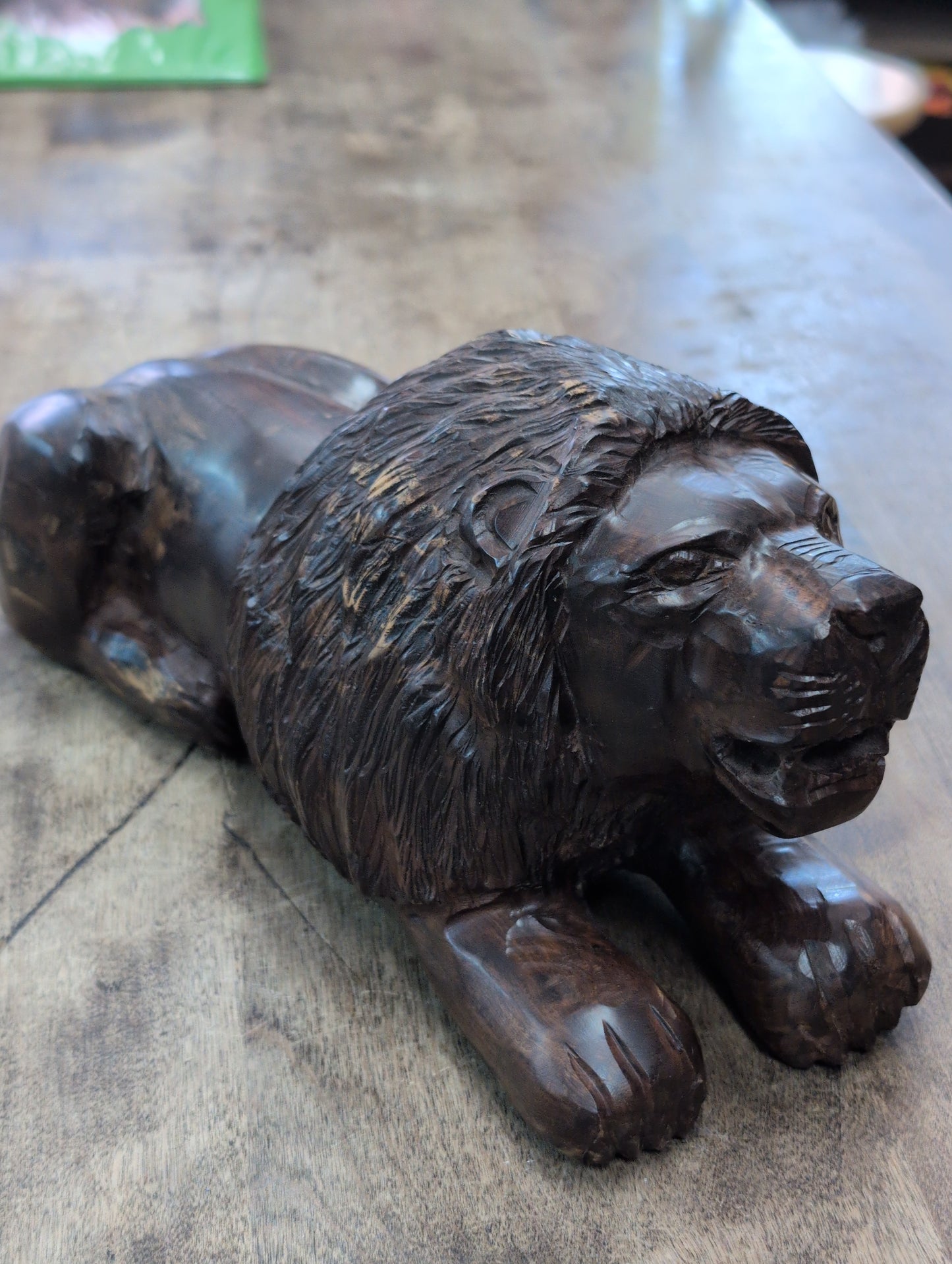 Lion Hand Carved Ironwood