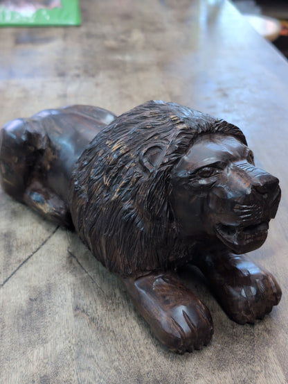 Lion Hand Carved Ironwood