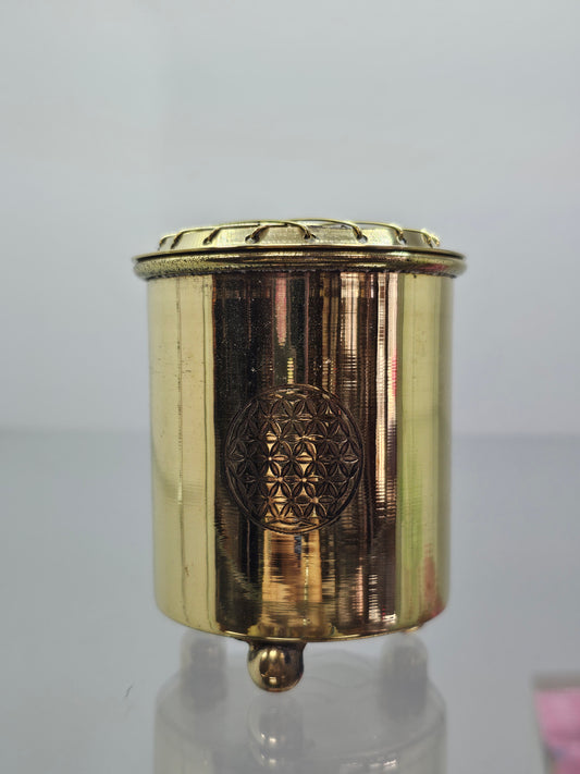 Flower of Life Brass Charcoal Burner