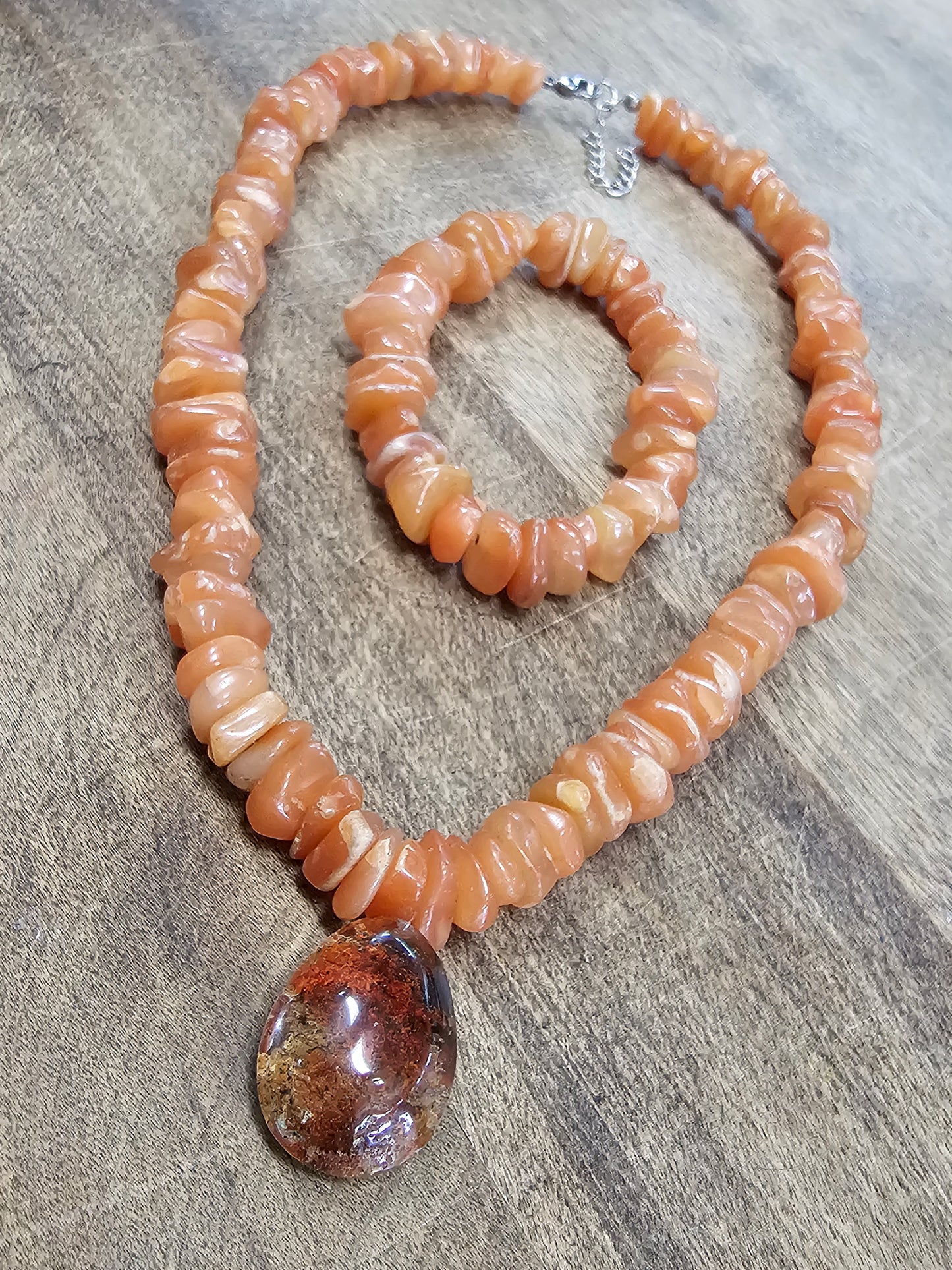Peach Quartz Chip Set w/ Lodalite