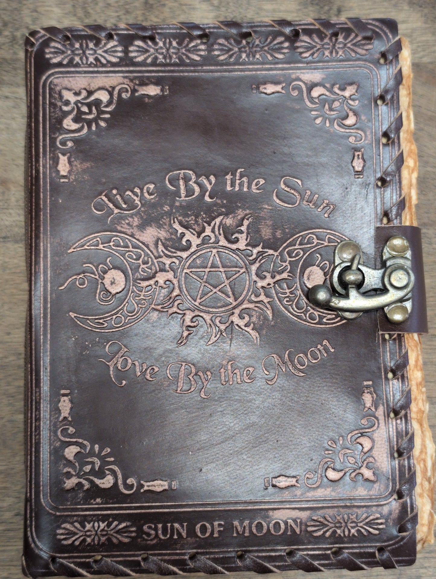 Live by the sun, love by the moon Leather Journal
